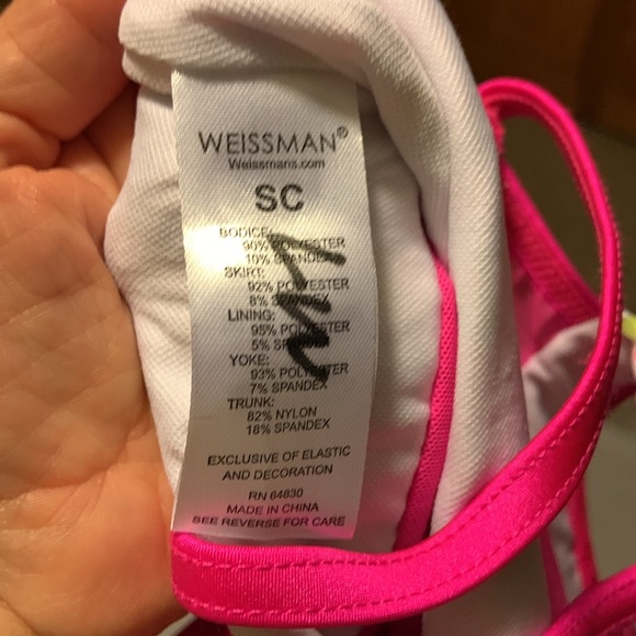 Weissman Costume “Oh me Oh my Oh you!” Child small. Pink and yellow with sequins - Picture 9 of 16